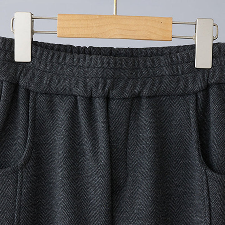 Buddha Stones Pantalon décontracté pour femme en coton épais uni à blocs de couleur, avec poches - image 7