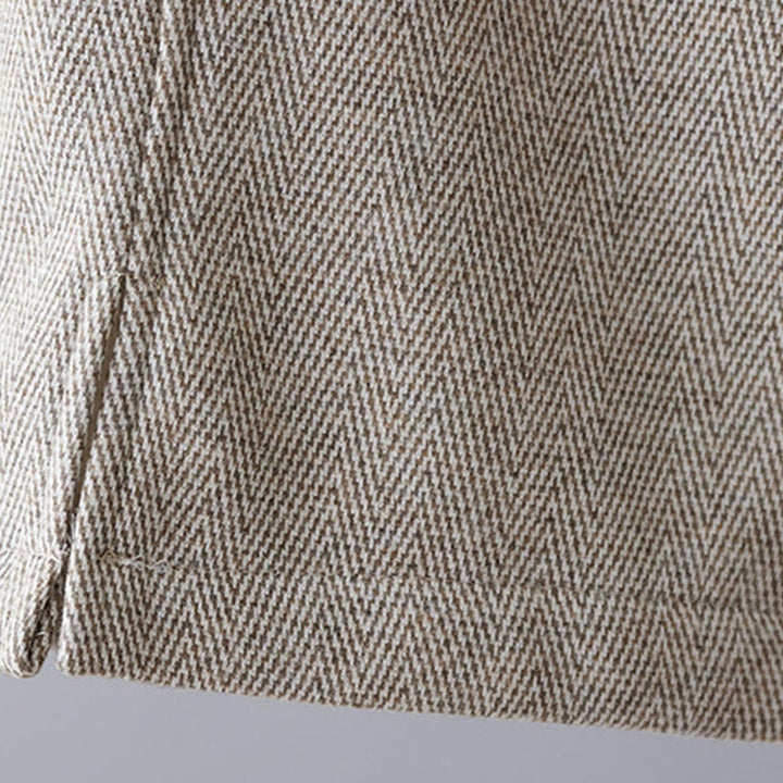 Buddha Stones Pantalon décontracté pour femme en coton épais uni à blocs de couleur, avec poches - image 12