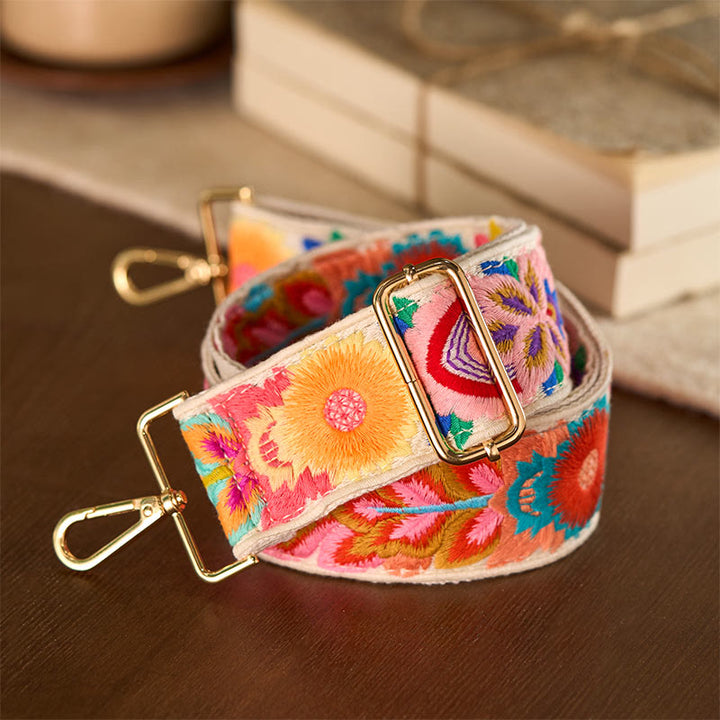Sacs à main bandoulière réglables en Buddha Stones, broderie florale multicolore - image 13