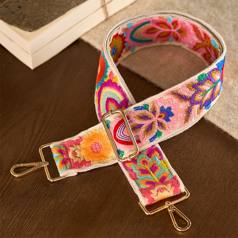 Sacs à main bandoulière réglables en Buddha Stones, broderie florale multicolore - image 12