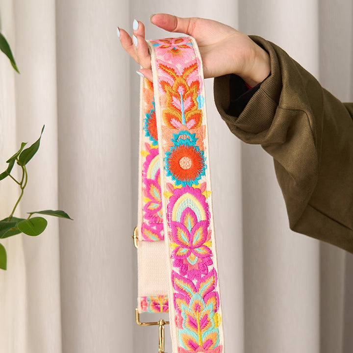Sacs à main bandoulière réglables en Buddha Stones, broderie florale multicolore - image 11