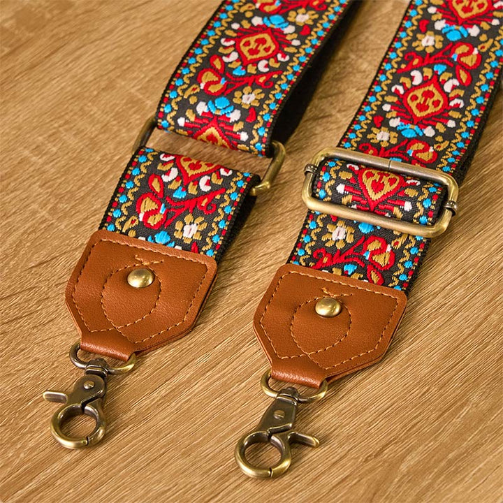 Sacs à main bandoulière réglables en jacquard de carthame marron et noir Buddha Stones - image 4