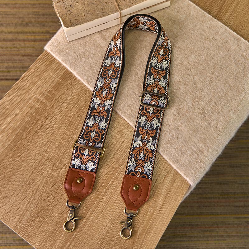 Sacs à main à bandoulière réglables avec broderie géométrique florale et Buddha Stones, bandoulière de rechange - image 1