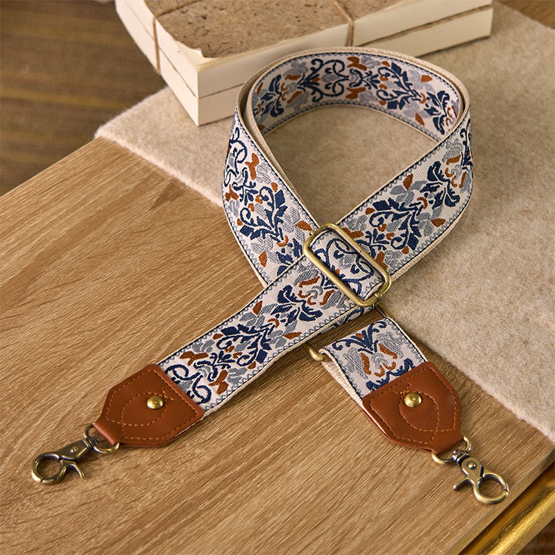 Sacs à main à bandoulière réglables avec broderie géométrique florale et Buddha Stones, bandoulière de rechange - Beige - 80-140 cm x 5 cm - image 20