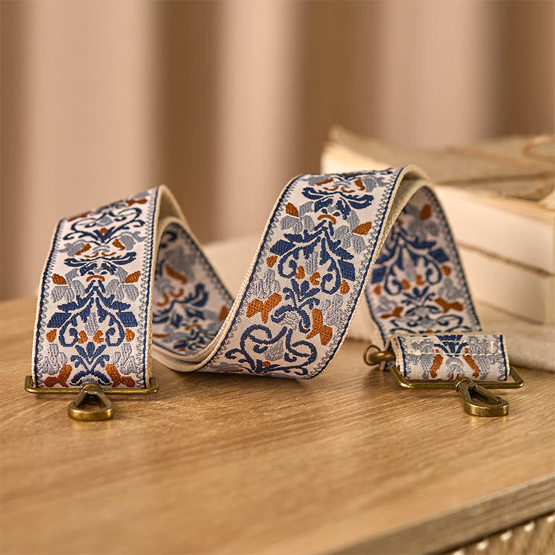 Sacs à main à bandoulière ajustables, style bohème, avec broderies géométriques florales et Buddha Stones . Bandoulière de rechange. - image 3