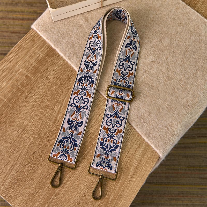 Sacs à main à bandoulière ajustables, style bohème, avec broderies géométriques florales et Buddha Stones . Bandoulière de rechange. - image 1