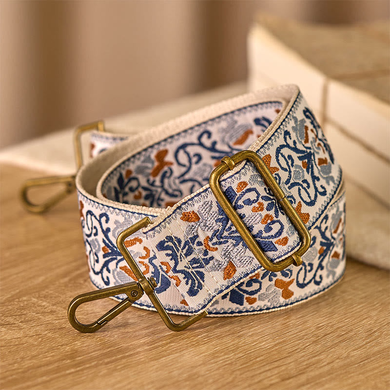 Sacs à main à bandoulière ajustables, style bohème, avec broderies géométriques florales et Buddha Stones . Bandoulière de rechange. - image 2