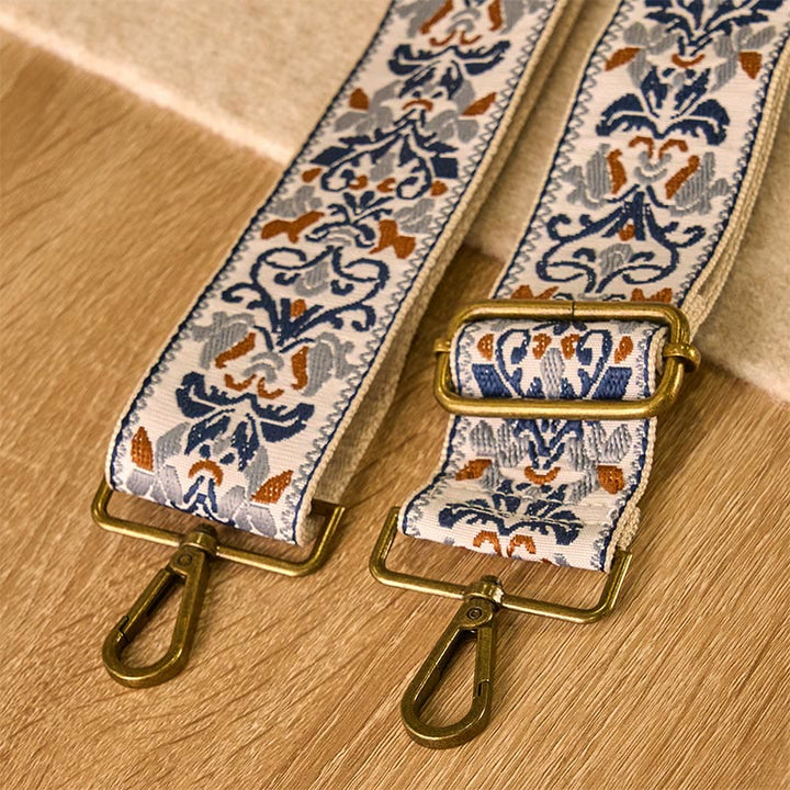 Sacs à main à bandoulière ajustables, style bohème, avec broderies géométriques florales et Buddha Stones . Bandoulière de rechange. - image 4