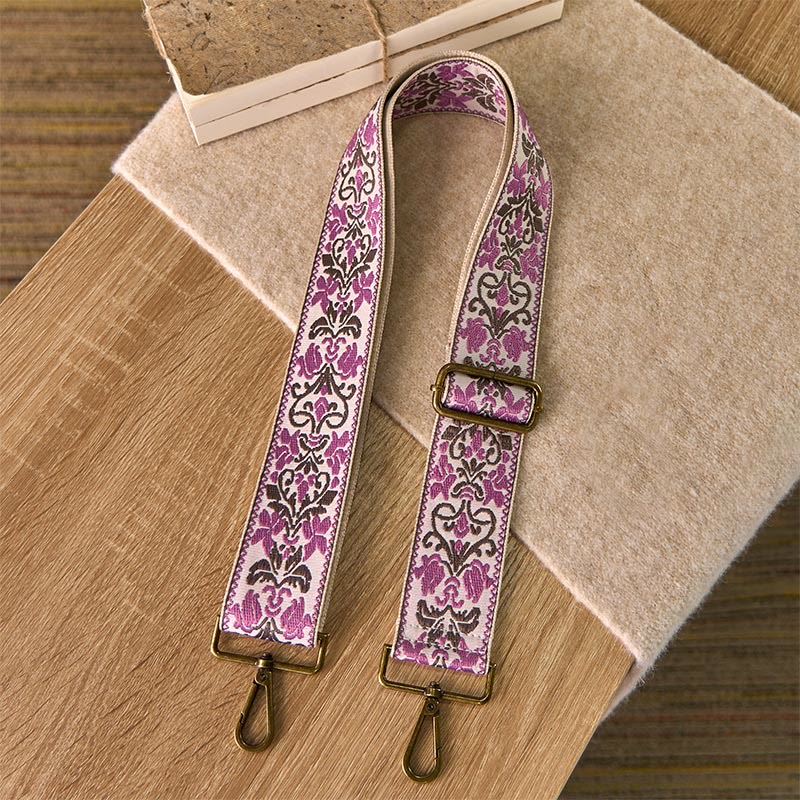 Sacs à main à bandoulière ajustables, style bohème, avec broderies géométriques florales et Buddha Stones . Bandoulière de rechange. - image 8