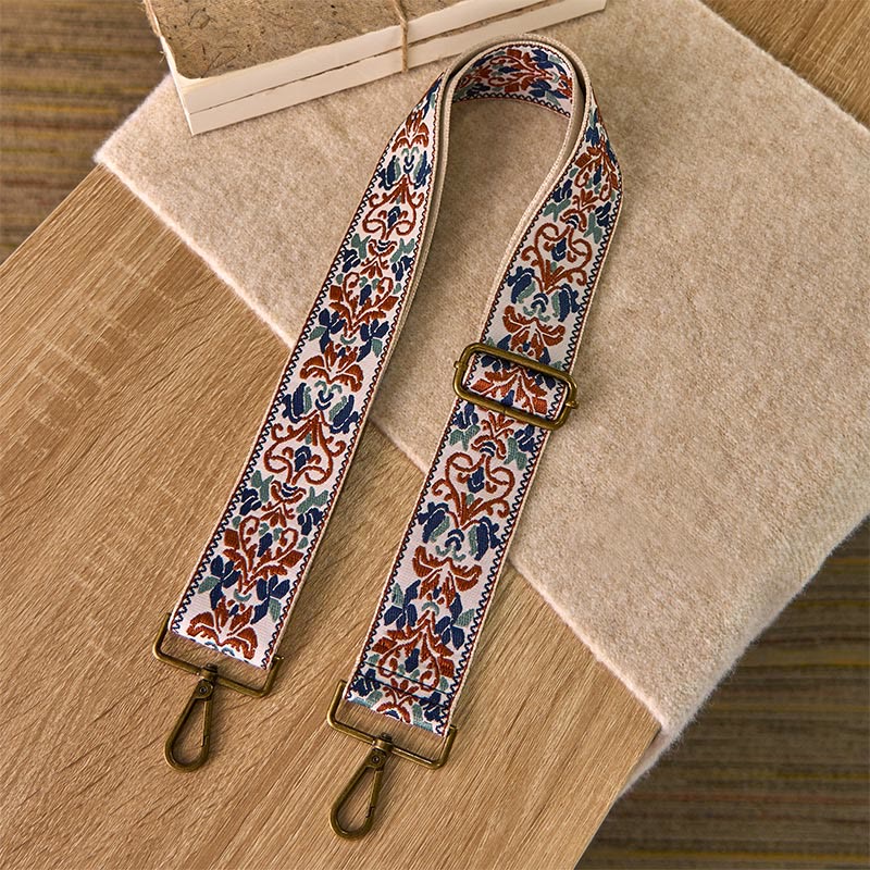 Sacs à main à bandoulière ajustables, style bohème, avec broderies géométriques florales et Buddha Stones . Bandoulière de rechange. - image 10