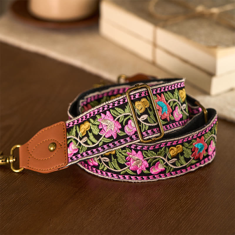 Sacs à main à bandoulière ajustables, style bohème, avec broderie géométrique et motif floral, ornés de Buddha Stones. Bandoulière de rechange incluse. - image 20