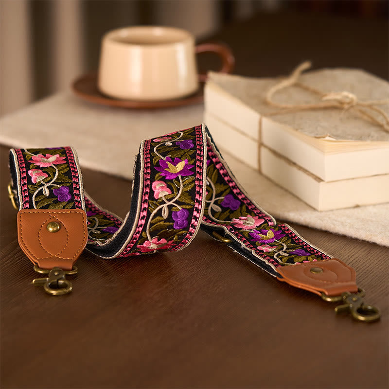 Sacs à main à bandoulière ajustables, style bohème, avec broderie géométrique et motif floral, ornés de Buddha Stones. Bandoulière de rechange incluse. - image 26