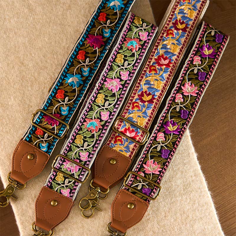 Sacs à main à bandoulière ajustables, style bohème, avec broderie géométrique et motif floral, ornés de Buddha Stones. Bandoulière de rechange incluse. - image 28