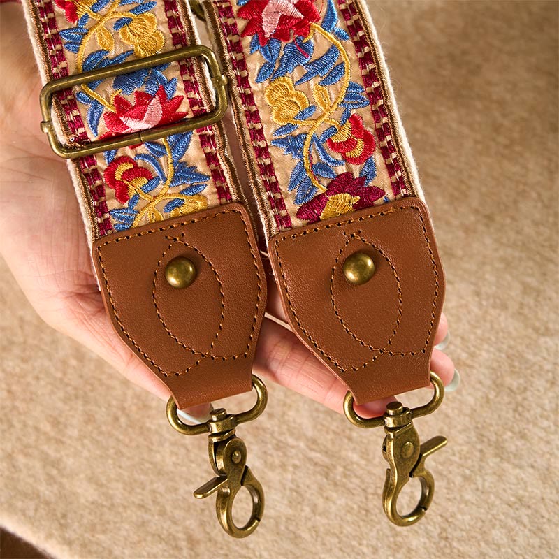 Sacs à main à bandoulière ajustables, style bohème, avec broderie géométrique et motif floral, ornés de Buddha Stones. Bandoulière de rechange incluse. - image 16