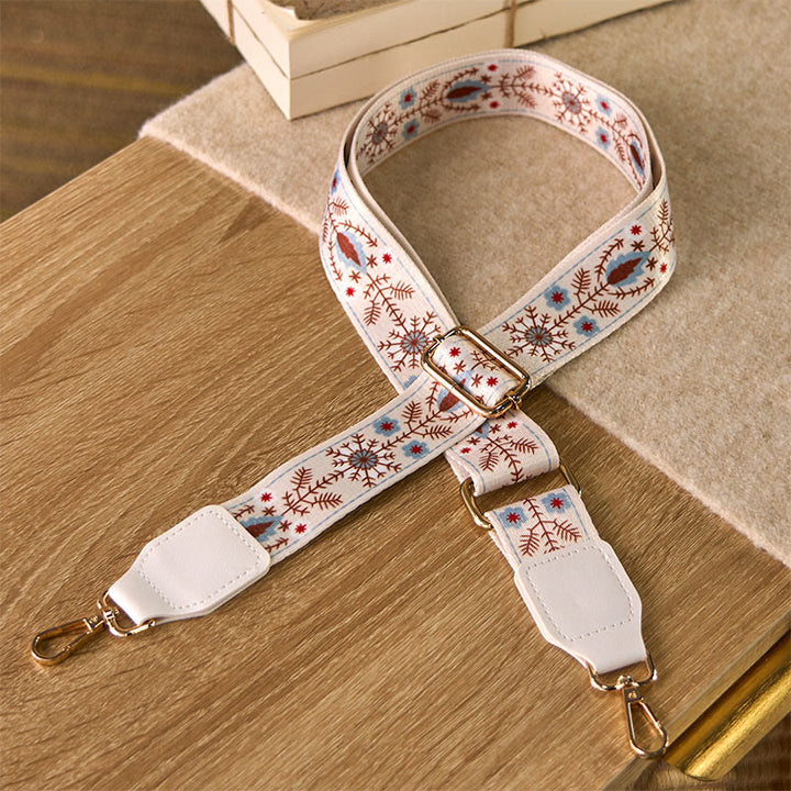 Sacs à main bohèmes à fleurs en Buddha Stones , bandoulière ajustable, bretelles de rechange pour sacs bandoulière - Blanc - 70-135 cm * 3,8 cm - image 5