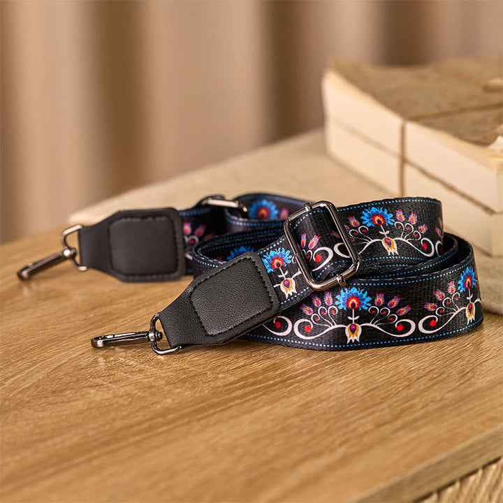 Sacs à main bandoulière réglables en Buddha Stones, style bohème, motif fleur de liseron, avec bandoulière de rechange - image 3