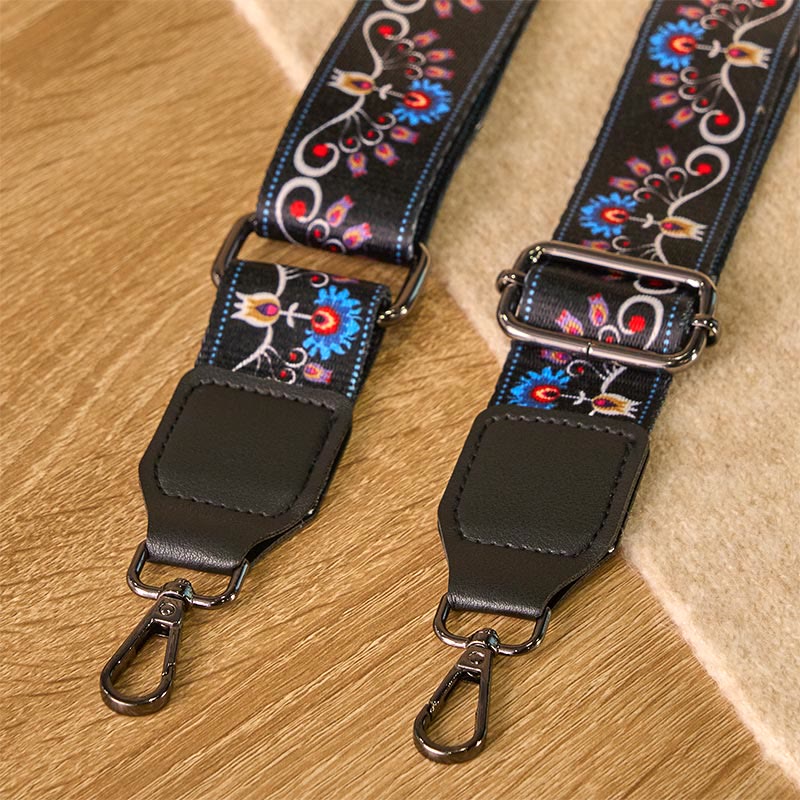 Sacs à main bandoulière réglables en Buddha Stones, style bohème, motif fleur de liseron, avec bandoulière de rechange - image 4