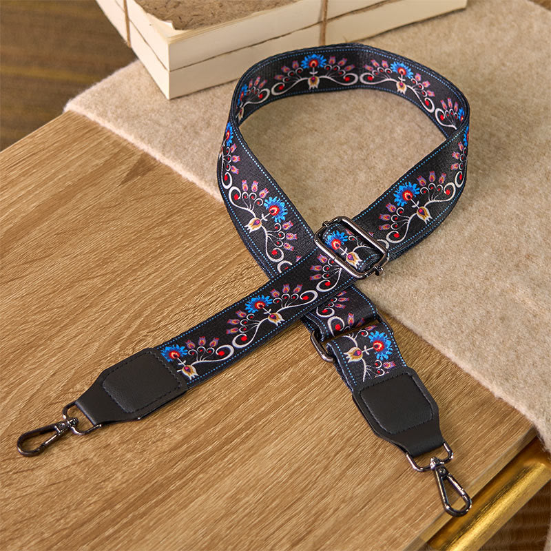 Sacs à main bandoulière réglables en Buddha Stones, style bohème, motif fleur de liseron, avec bandoulière de rechange - image 1