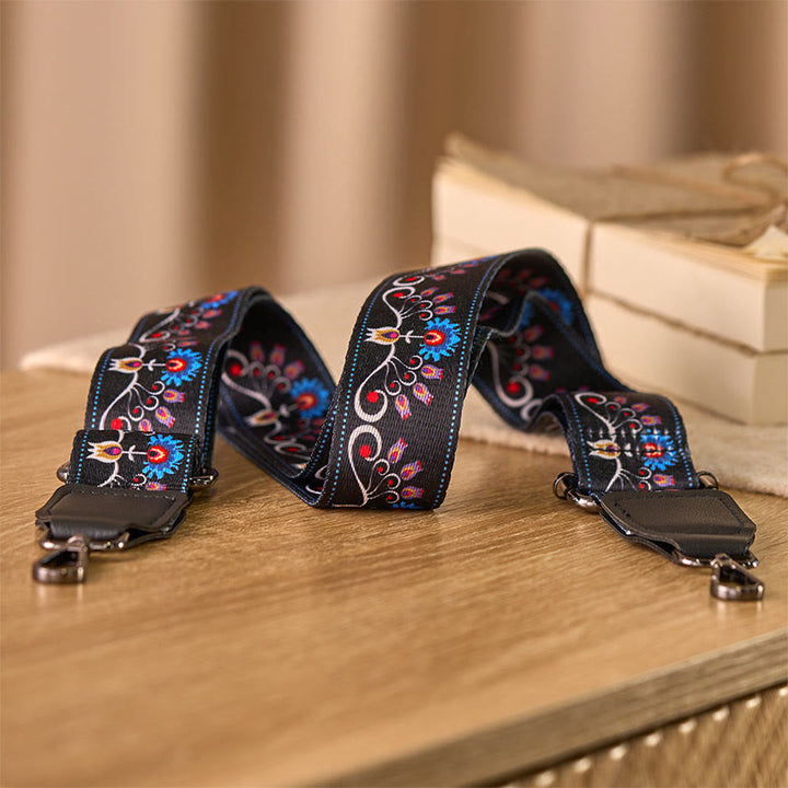 Sacs à main bandoulière réglables en Buddha Stones, style bohème, motif fleur de liseron, avec bandoulière de rechange - image 2