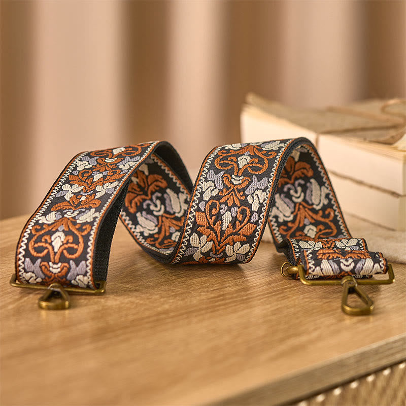 Sacs à main Buddha Stones , motif floral marron, bandoulière réglable, bretelles de rechange pour sac à bandoulière. - image 2