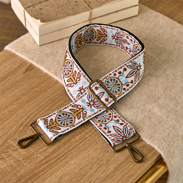 Sacs à main bandoulière géométriques en Buddha Stones bohème, avec bandoulière réglable et motif feuille d'érable et fleurs. Bretelles de rechange incluses. - image 3