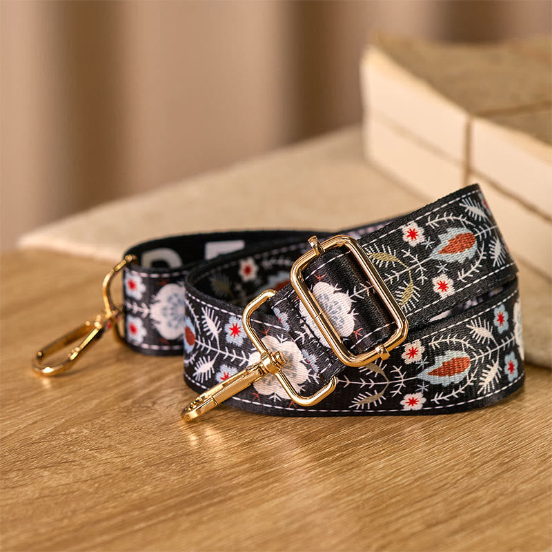 Sacs à main à bandoulière réglables, bandoulières de rechange, motif floral et géométrique jacquard, style bohème, avec Buddha Stones et fleurs. - image 3