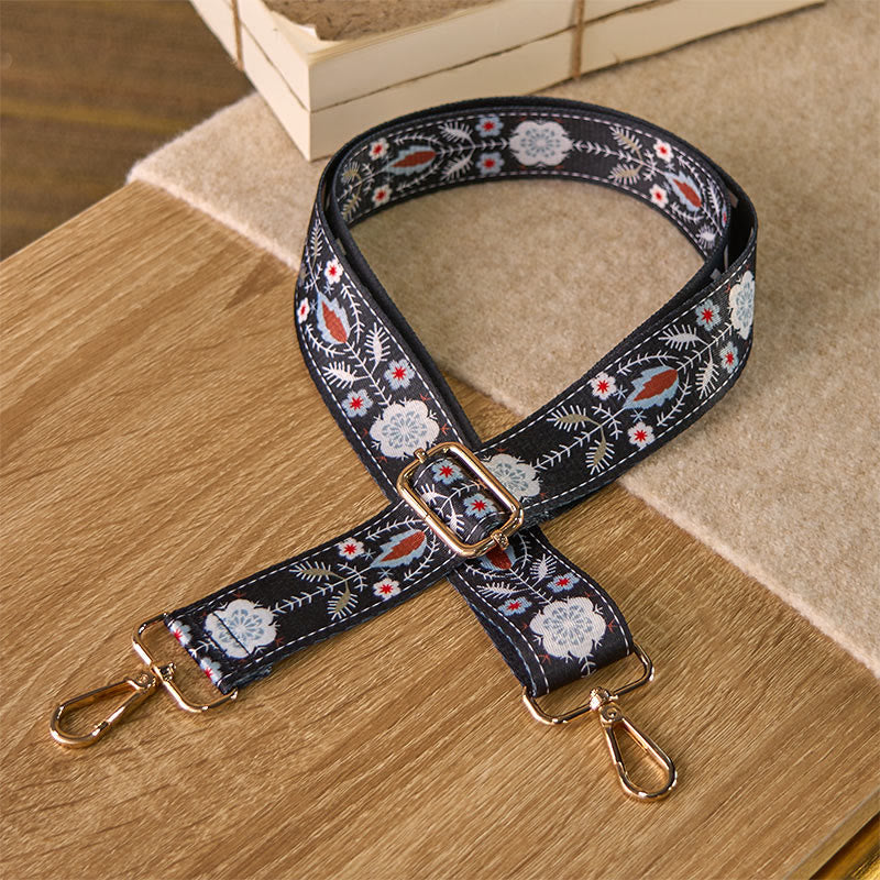 Sacs à main à bandoulière réglables, bandoulières de rechange, motif floral et géométrique jacquard, style bohème, avec Buddha Stones et fleurs. - image 1