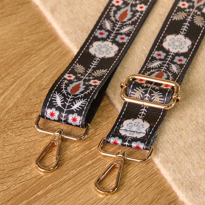 Sacs à main à bandoulière réglables, bandoulières de rechange, motif floral et géométrique jacquard, style bohème, avec Buddha Stones et fleurs. - image 4