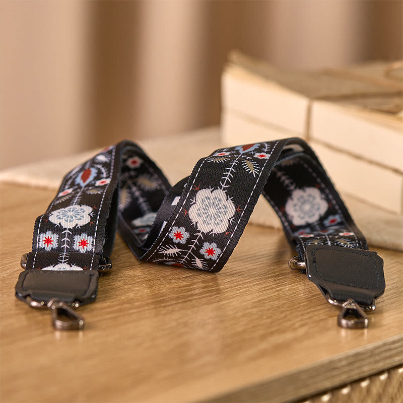 Sacs à main bandoulière réglables à motif géométrique floral noir et Buddha Stones, style bohème, avec bandoulière de rechange. - image 3