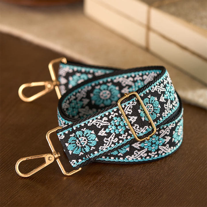 Sacs à main bohèmes ronds à broderies géométriques florales et Buddha Stones, bandoulière ajustable, bretelles de rechange pour sac à main - image 3