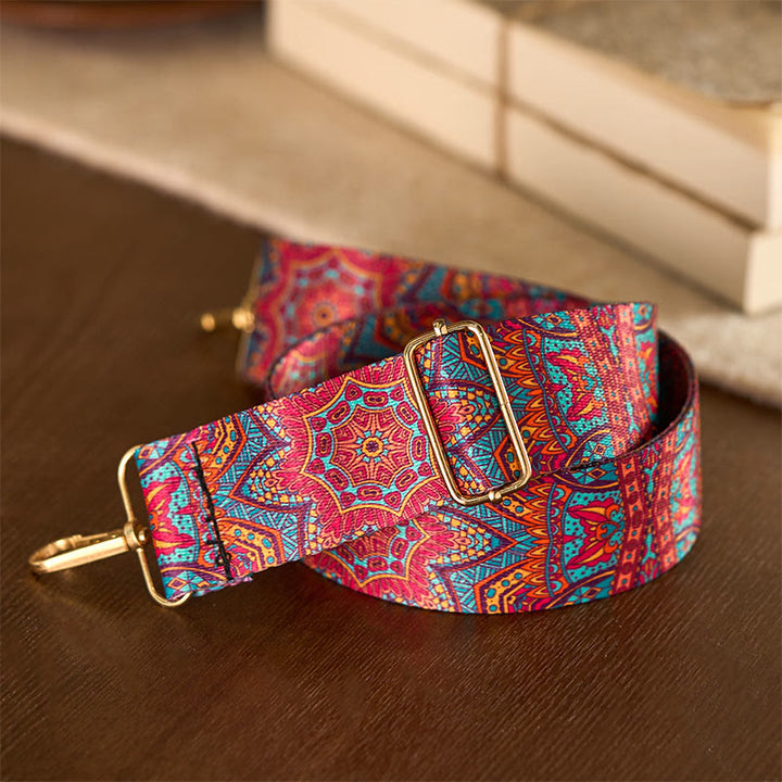 Sacs à main bohèmes rouges à motif géométrique Mandara avec Buddha Stones , bandoulière ajustable, bretelles de rechange pour sac à main - image 4