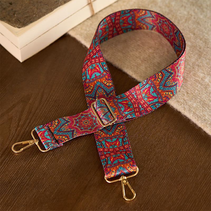 Sacs à main bohèmes rouges à motif géométrique Mandara avec Buddha Stones , bandoulière ajustable, bretelles de rechange pour sac à main - image 1