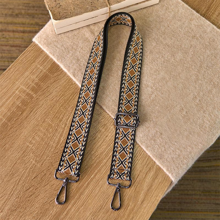 Sacs à main bandoulière géométriques à rayures losanges et diamants, style bohème, avec Buddha Stones et bretelles réglables de rechange. - image 3