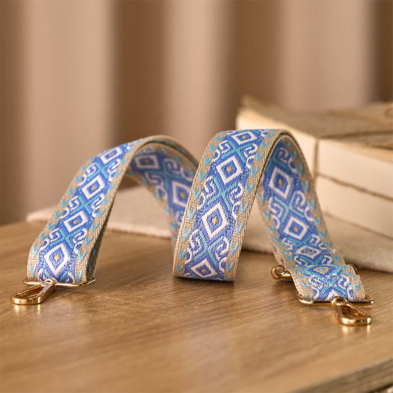 Sacs à main bandoulière réglables à motif losanges, rayures quadrilatérales et géométriques jacquard, Buddha Stones, avec bandoulière de rechange. - image 2