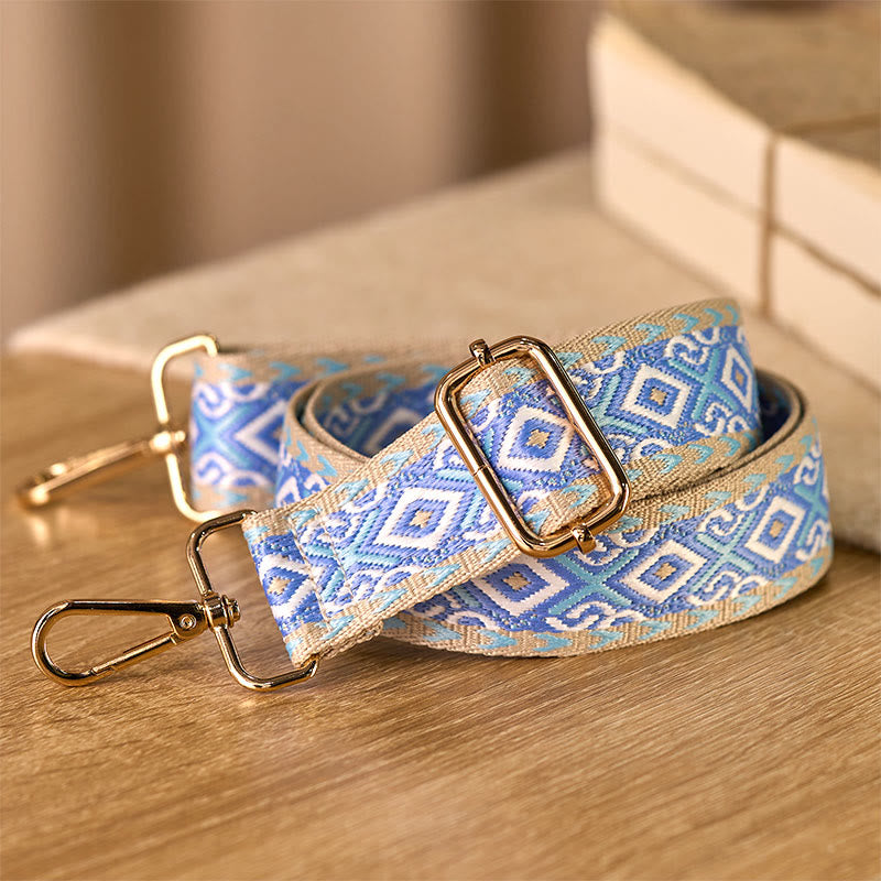 Sacs à main bandoulière réglables à motif losanges, rayures quadrilatérales et géométriques jacquard, Buddha Stones, avec bandoulière de rechange. - image 3