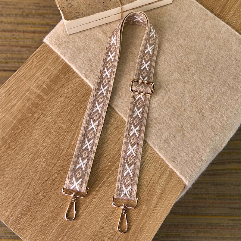 Sacs à main bandoulière réglables à rayures losanges géométriques jacquard style bohème avec Buddha Stones et bandoulière de rechange - image 6