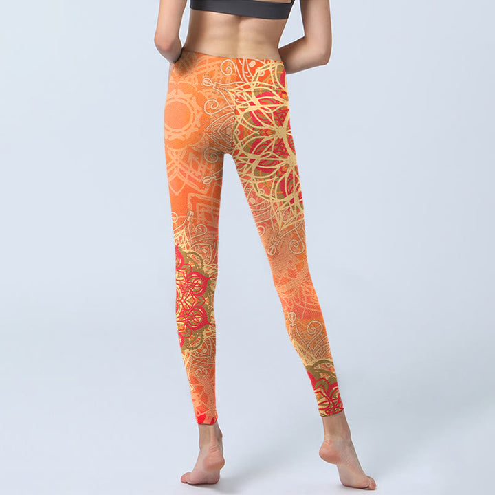 Leggings de sport pour femmes avec imprimé géométrique symétrique de Buddha Stones - image 6
