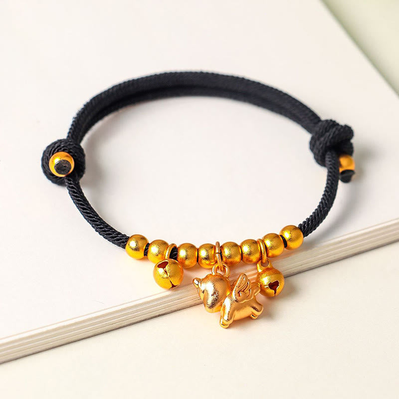 Bracelet ajustable en Buddha Stones, année du Cheval, avec plusieurs styles de chevaux et corde porte-bonheur. - image 14