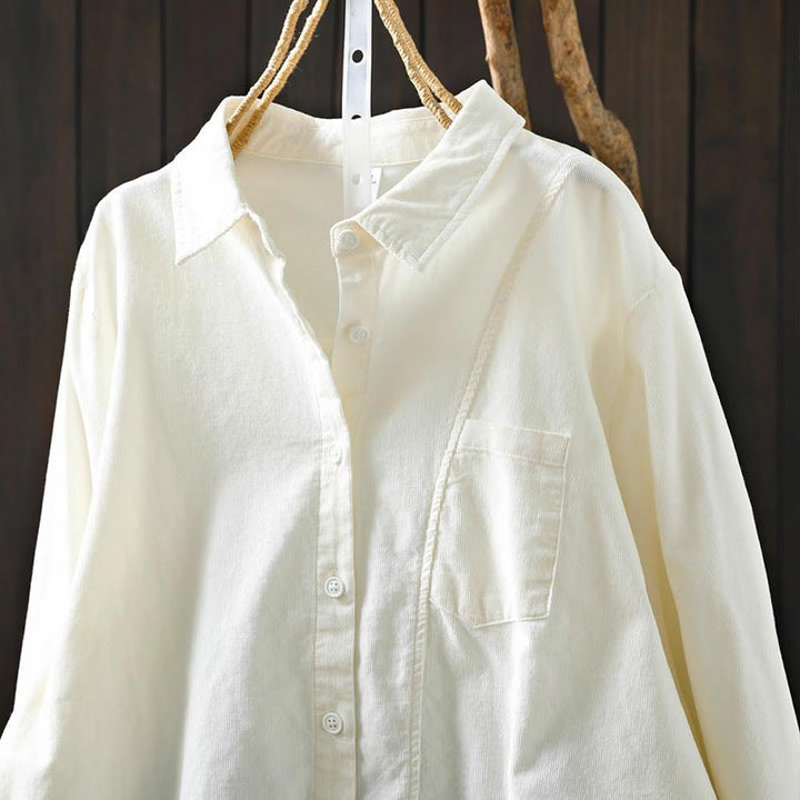 Chemise en coton à manches longues et col montant, ornée de Buddha Stones et de poches décoratives, avec motif boutonnée et motif de pierres de Bouddha - image 31