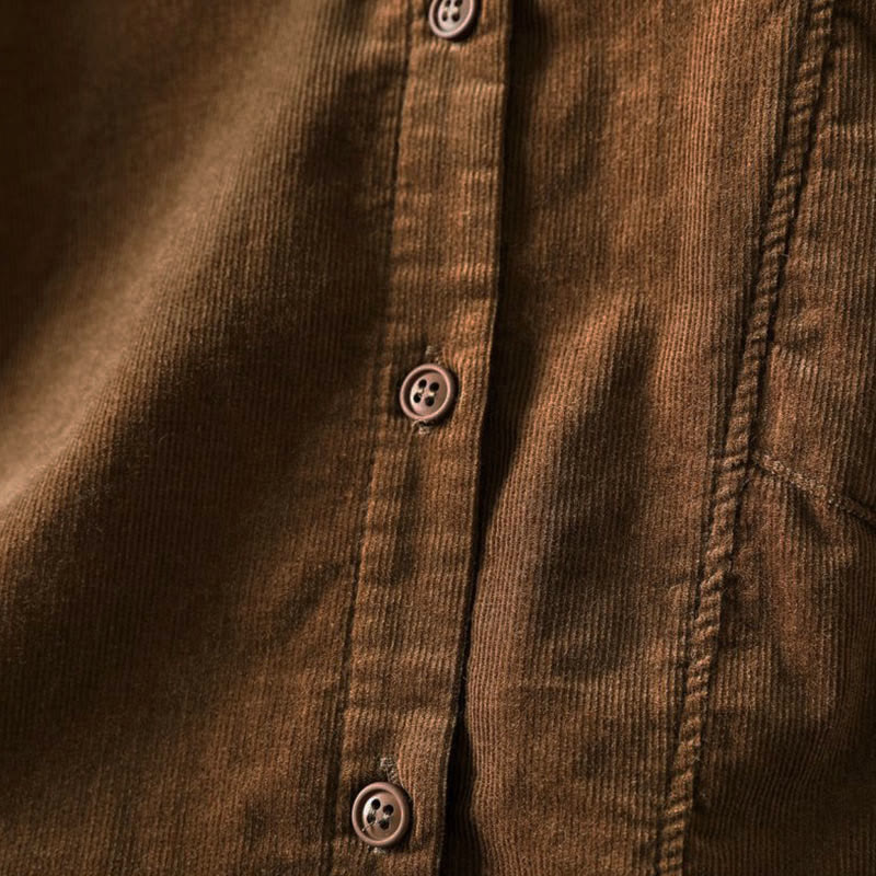 Chemise en coton à manches longues et col montant, ornée de Buddha Stones et de poches décoratives, avec motif boutonnée et motif de pierres de Bouddha - image 9