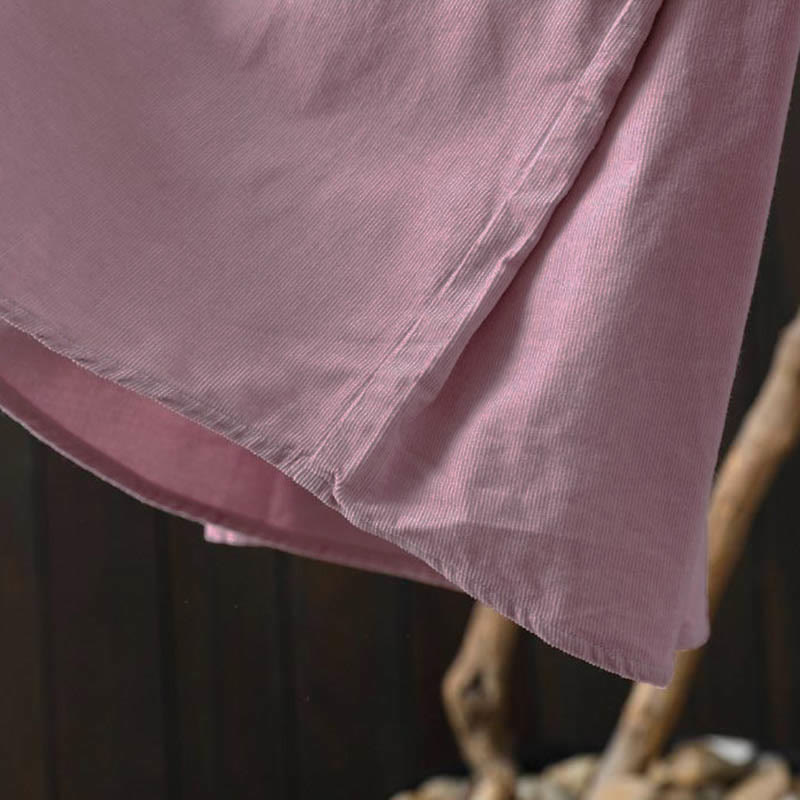 Chemise en coton à manches longues et col montant, ornée de Buddha Stones et de poches décoratives, avec motif boutonnée et motif de pierres de Bouddha - image 28