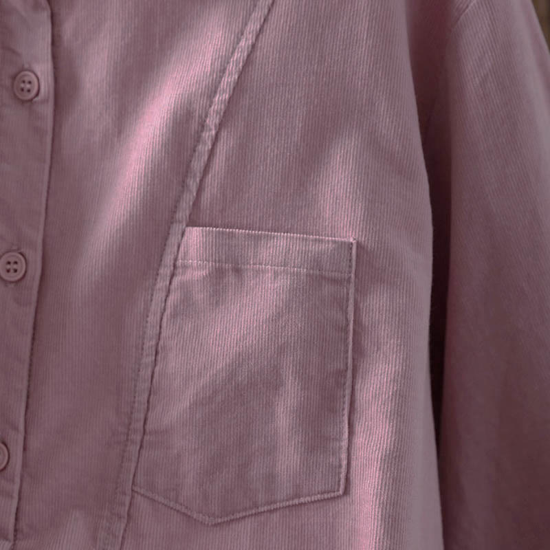 Chemise en coton à manches longues et col montant, ornée de Buddha Stones et de poches décoratives, avec motif boutonnée et motif de pierres de Bouddha - image 25