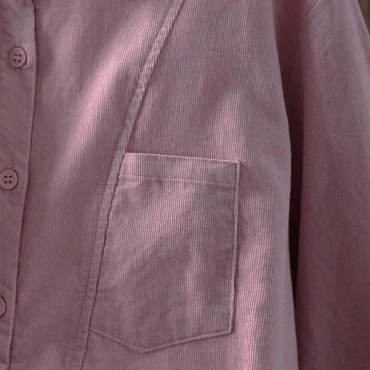 Chemise en coton à manches longues et col montant, ornée de Buddha Stones et de poches décoratives, avec motif boutonnée et motif de pierres de Bouddha - image 25