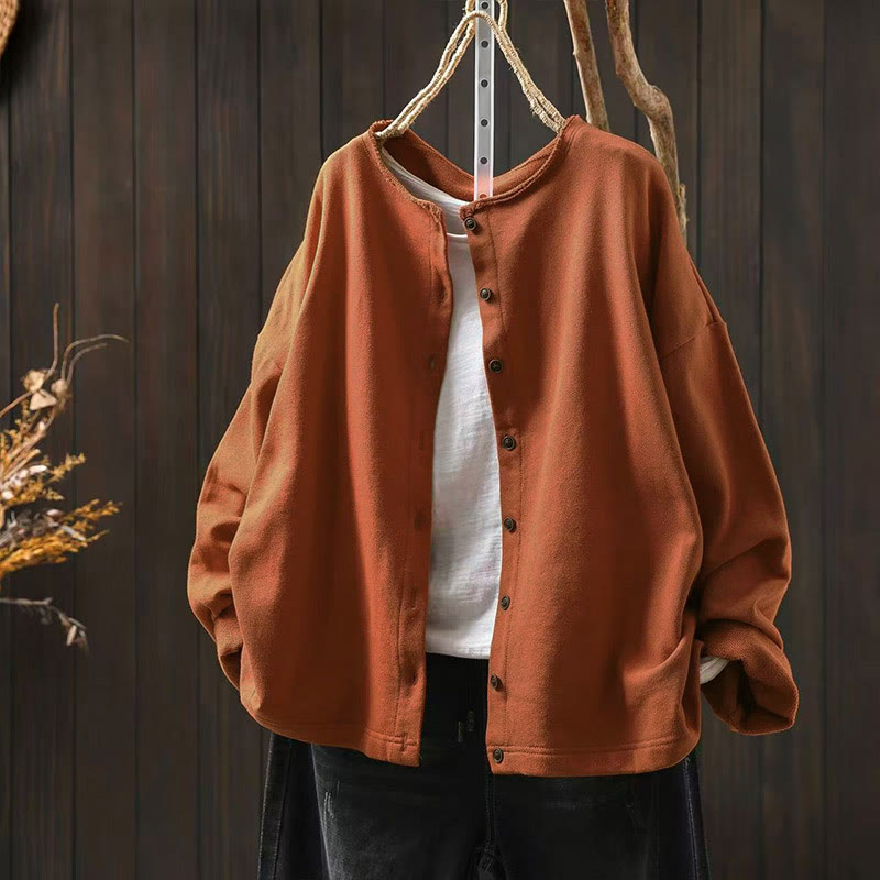 Chemise en coton à manches longues et col rond, motif Buddha Stones - Orange - US4-8/10，UK/AU8-12/14，EU36-40/42 (F) - image 18