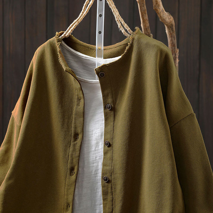 Chemise en coton à manches longues et col rond, motif Buddha Stones - image 5