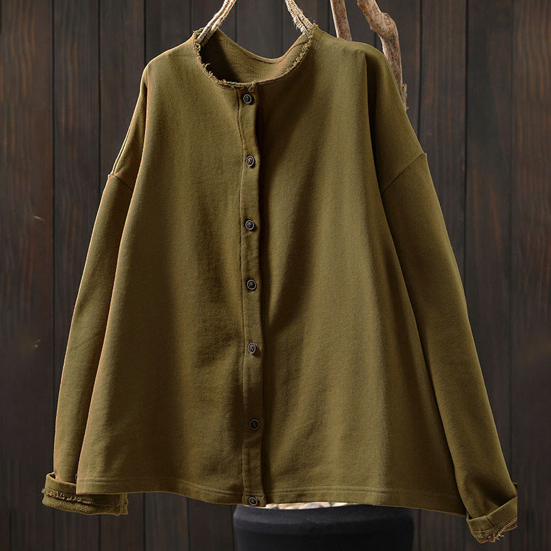 Chemise en coton à manches longues et col rond, motif Buddha Stones - image 6