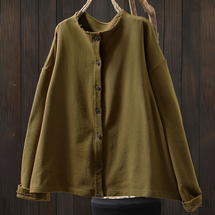 Chemise en coton à manches longues et col rond, motif Buddha Stones - image 6