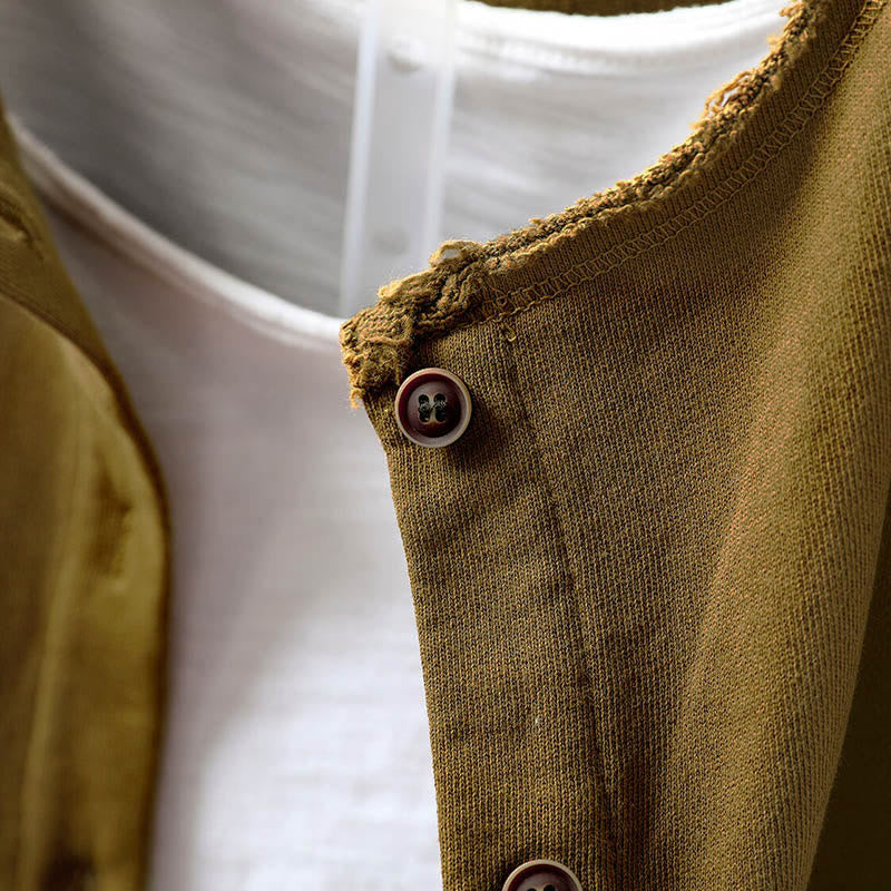 Chemise en coton à manches longues et col rond, motif Buddha Stones - image 14