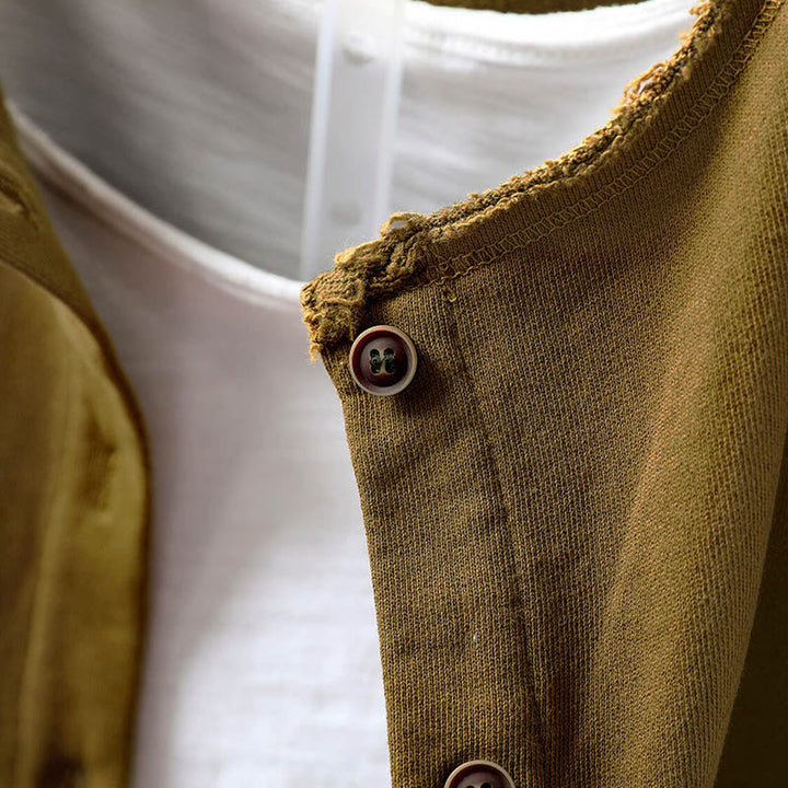 Chemise en coton à manches longues et col rond, motif Buddha Stones - image 14