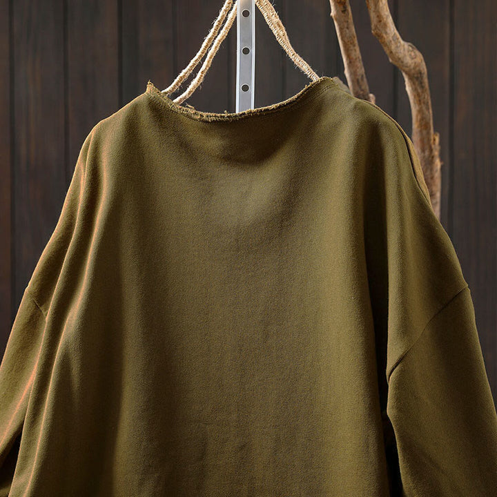 Chemise en coton à manches longues et col rond, motif Buddha Stones - image 7